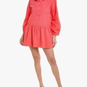 NWT Monrow Poplin Easy Shirt Dress Size Medium. Color Watermelon